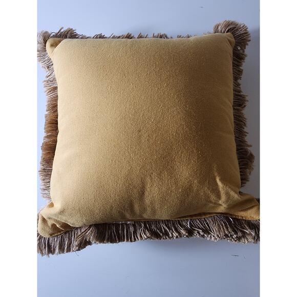 VINTAGE Fox + Flower Embroidered Log Cabin Spare Bedroom 12" Accent Throw Pillow - Picture 5 of 6